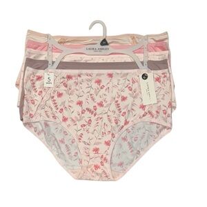 LAURA ASHLEY 5 Pack Floral Stripes Soft Comfy Stretch Briefs Panties NWT 2X